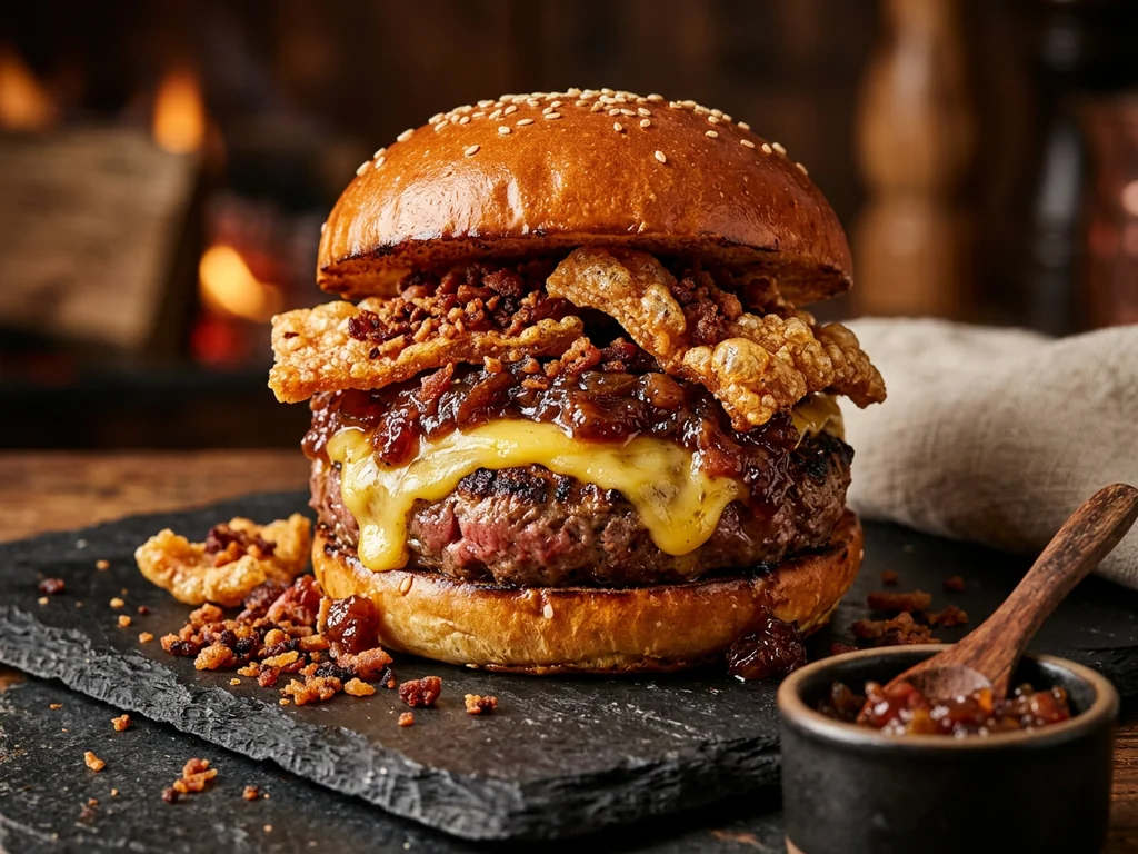 Smoked BBQ: hamburguesa de la casa con perfil ahumado y barbacoa