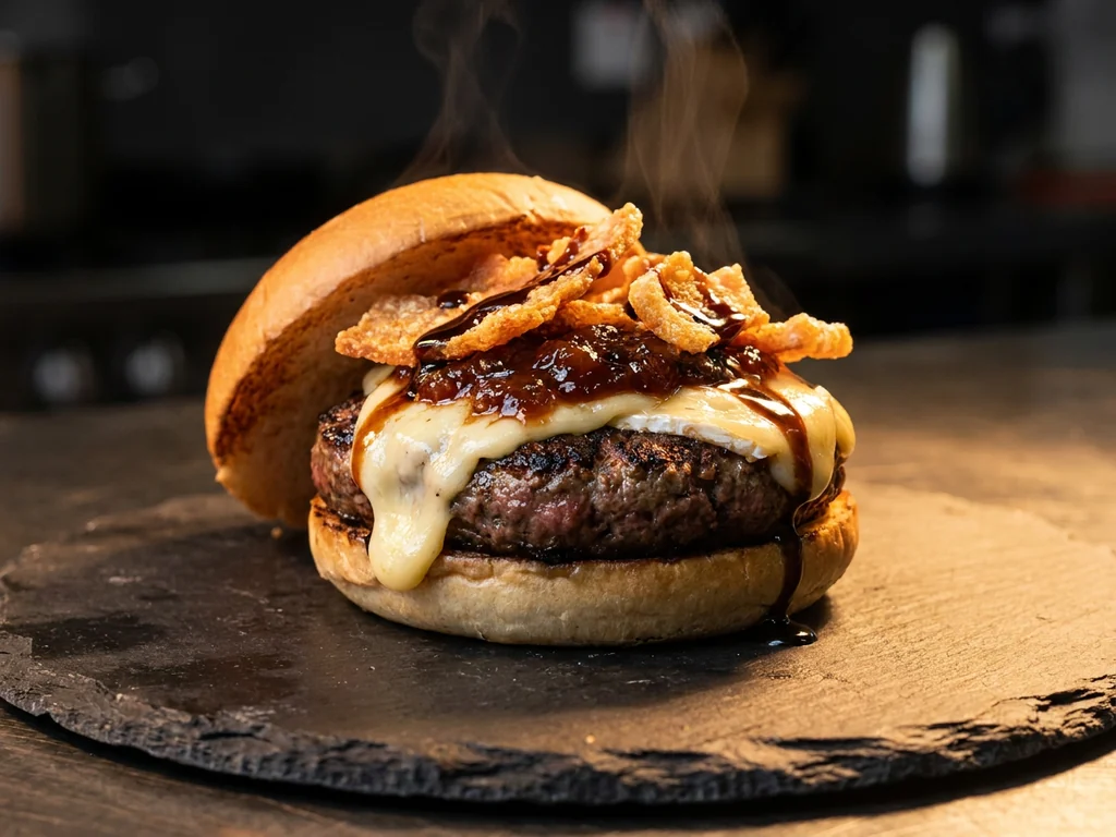 El Pastor: hamburguesa con queso de cabra, rúcula y miel