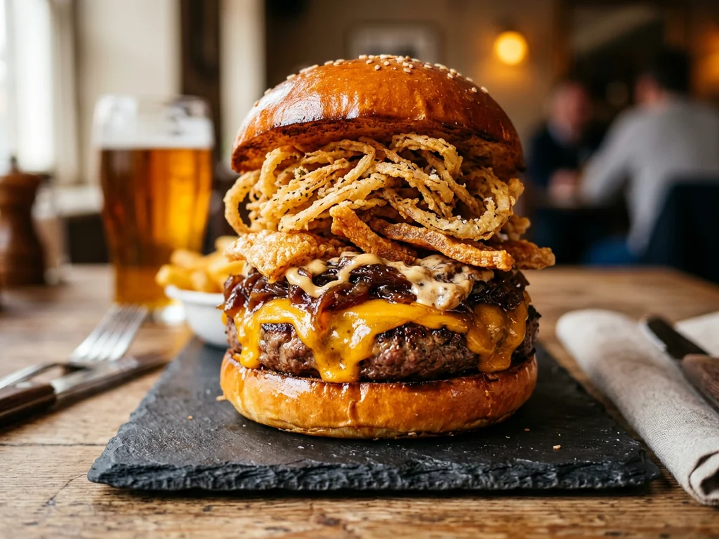 Cheddar Bacon: carne, queso cheddar y bacon